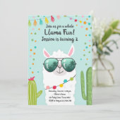 Llama Fiesta Birthday Alpaca Fiesta Einladung (Stehend Vorderseite)
