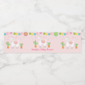 Llama Fiesta Cactus Baby Shower Wasserflaschenetikett (Einzelnes Label)