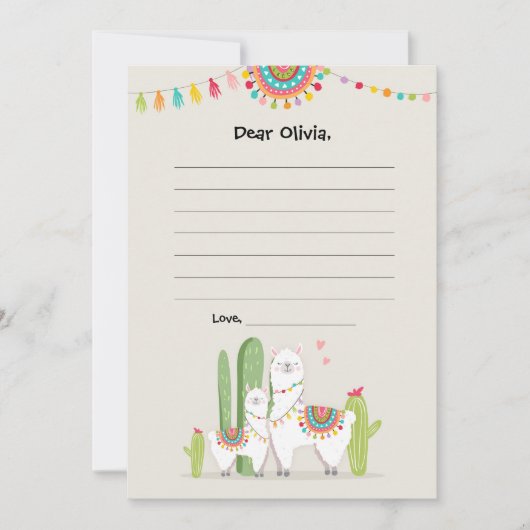 Llama Fiesta Mexican Guestbook Cards Time Capsule Karte (Vorderseite)