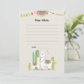 Llama Fiesta Mexican Guestbook Cards Time Capsule Karte (Stehend Vorderseite)