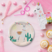 Llama fiesta rosa Party Pappteller (Party)