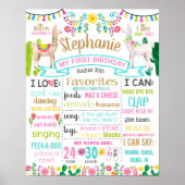 Llama First Birthday Party-Plakat Poster (Vorne)