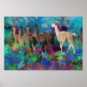 Llama Five Walk in Fantasy Land for Camelids Poster (Vorne)
