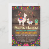 Llama Floral Baby Shower Einladung (Vorderseite)