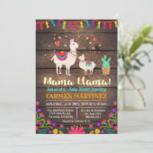 Llama Floral Baby Shower Einladung (Stehend Vorderseite)