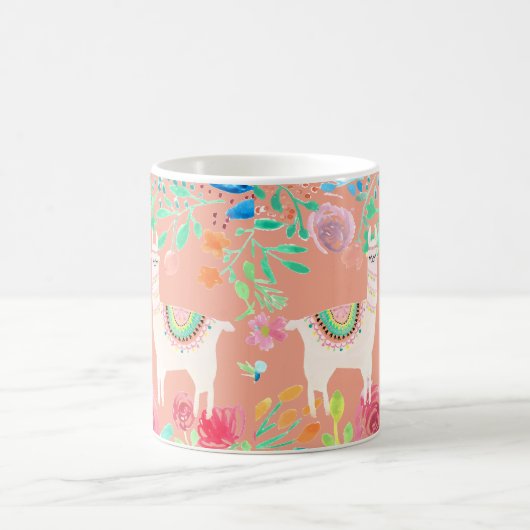 Llama floral kaffeetasse (Mittel)