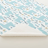 Llama & Flowers Sherpa Blanket - Customized Sizing Sherpadecke (3/4)