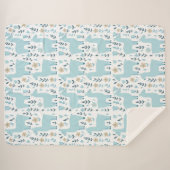 Llama & Flowers Sherpa Blanket - Customized Sizing Sherpadecke (Vorderseite (Horizontal))