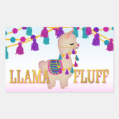 LLAMA FLUFF Niedlich Rechteckiger Aufkleber (Vorderseite)