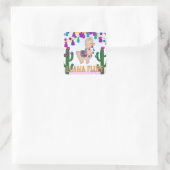 LLAMA FLUFF Square Leckerei Bag Toppers Quadratischer Aufkleber (Tasche)
