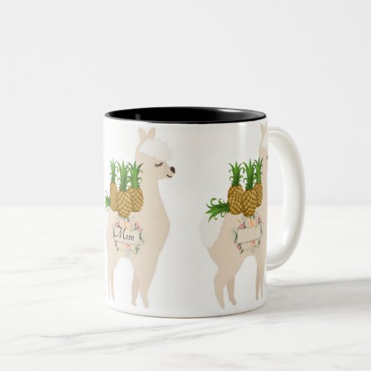 Llama Fruit Pineapse Tasse (VorderseiteRechts)