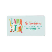 Llama Fun Birthday Party Alpaca Rücksendeadresse