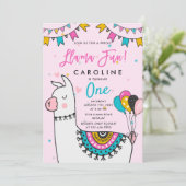 Llama Fun Birthday Party Einladung (Stehend Vorderseite)