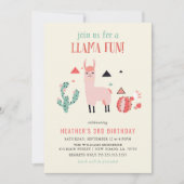 Llama Fun Birthday Party Einladung (Vorderseite)