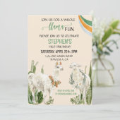 Llama Fun Birthday Party Fiesta Cactus Einladung (Stehend Vorderseite)