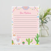 Llama Fun Birthday Time Capsule Note Card Dankeskarte (Stehend Vorderseite)