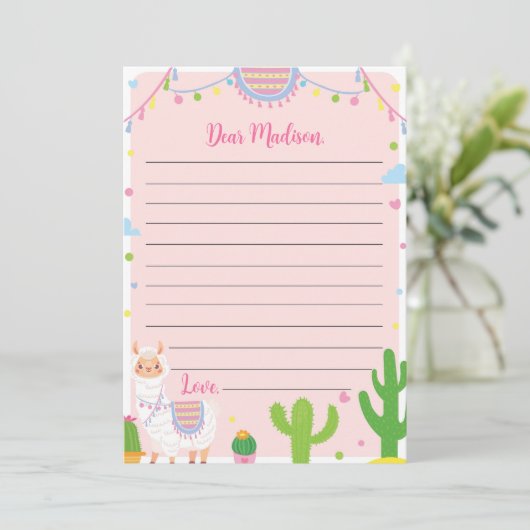 Llama Fun Birthday Time Capsule Note Card Dankeskarte (Stehend Vorderseite)