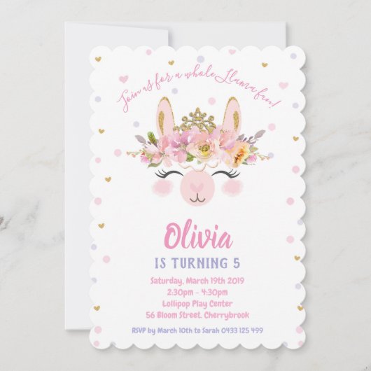 Llama Fun Einladung Giro del Malcaria (Vorderseite)