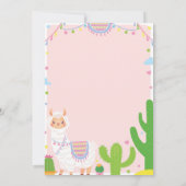 Llama Fun Girl Einladung zum 1. Geburtstag (Rückseite)