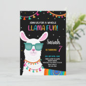 Llama Fun Llama Einladungen zum Geburtstag (Stehend Vorderseite)
