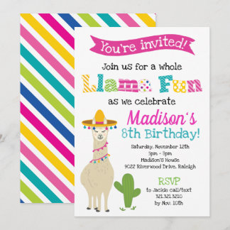 Llama Fun - Llama Geburtstagsparty Einladung