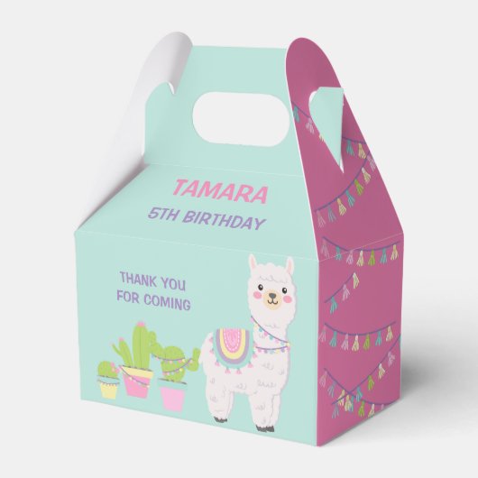 LLAMA FUN PASTEL FARBEN - Gefälligkeitsbox Geschenkschachtel (Vorderseite)