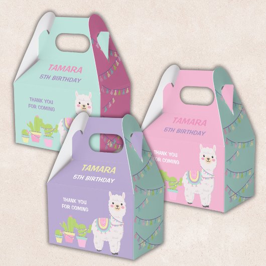 LLAMA FUN PASTEL FARBEN - Gefälligkeitsbox Geschenkschachtel