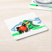 Llama  fun   rechteckiger pappuntersetzer (angewinkelt)