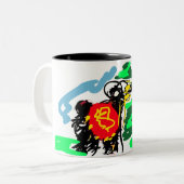 Llama  fun   zweifarbige tasse (Vorderseite Links)