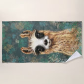 Llama Funny Beach Handtuch (Vorderseite)