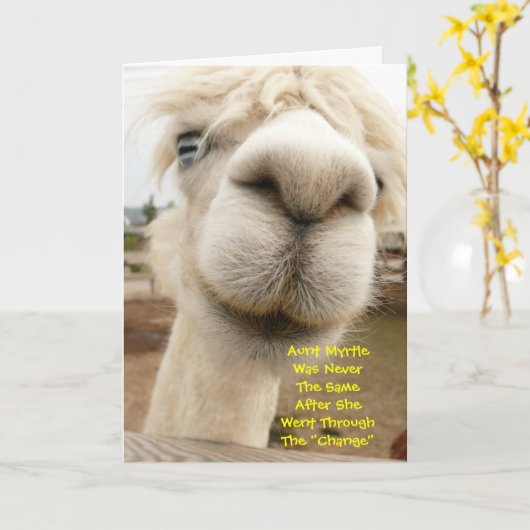 Llama Funny Birthday Card Karte (Gelbe Blume)