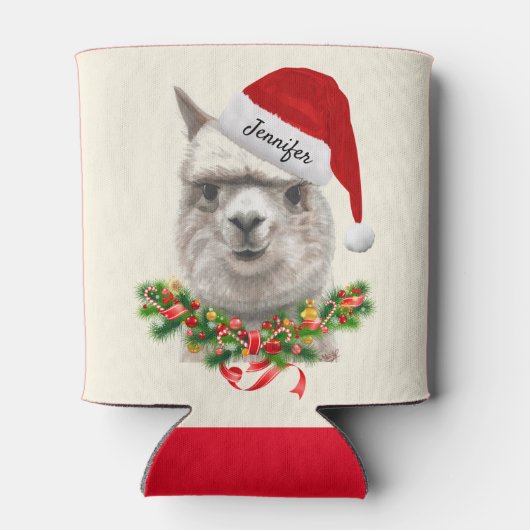 Llama Funny Christmas Kleine Geschenk Weihnachtsma Dosenkühler (Rückseite)