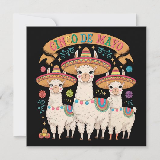 Llama Funny Cinco De Mayo Fiesta Party Einladung (Vorderseite)