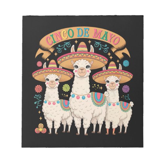 Llama Funny Cinco De Mayo Fiesta Party Notizblock (Vorderseite)