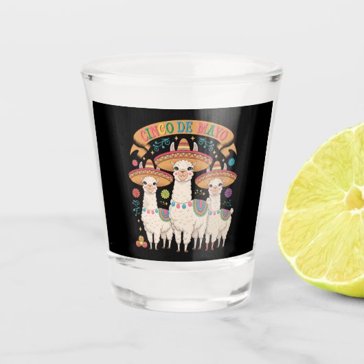 Llama Funny Cinco De Mayo Fiesta Party Schnapsglas (Vorderseite)