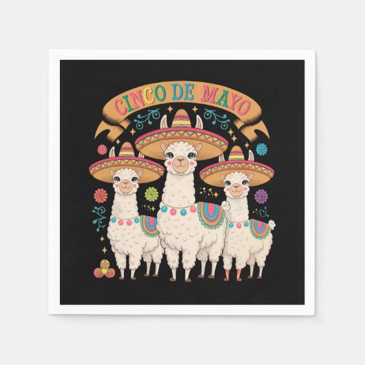 Llama Funny Cinco De Mayo Fiesta Party Serviette (Vorderseite)