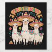 Llama Funny Cinco De Mayo Fiesta Party Weinetikett (Einzelnes Label)