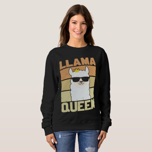 Llama Funny Cute Retro Style Alpaca Graphic Plus Sweatshirt (Vorne ganz)