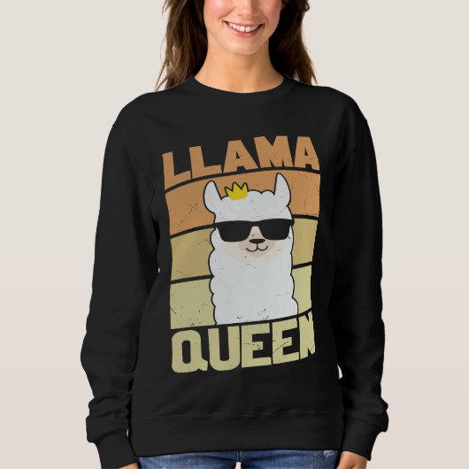 Llama Funny Cute Retro Style Alpaca Graphic Plus Sweatshirt (Vorderseite)