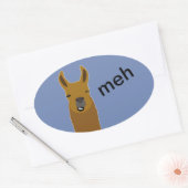 Llama Funny Face Ovaler Aufkleber (Umschlag)