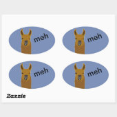 Llama Funny Face Ovaler Aufkleber (Blatt)