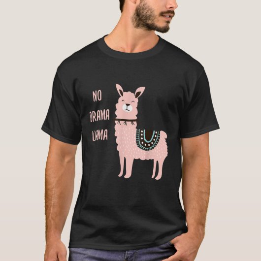 Llama Funny No Drama Llama Lover Geschenk T-Shirt (Vorderseite)