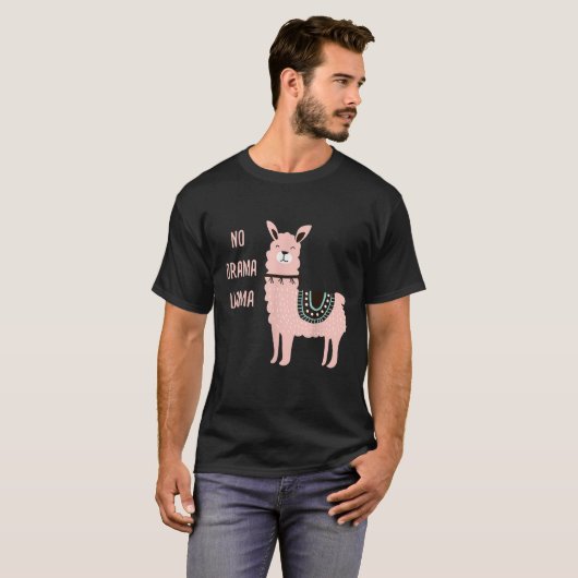 Llama Funny No Drama Llama Lover Geschenk T-Shirt (Vorne ganz)