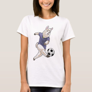 Llama Fußballspieler Fußball Sport T-Shirt
