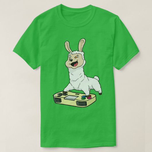 Llama Gamepad Kawaii T-Shirt (Design vorne)