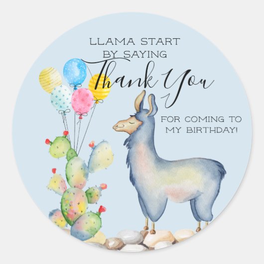 Llama Gastgeschenk Stickers (Vorderseite)