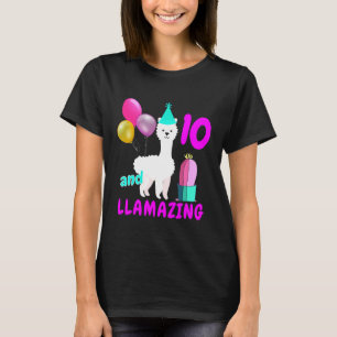Llama Geburtstag für ein glühendes 10-jähriges Mäd T-Shirt