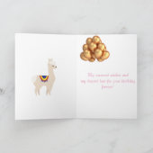 Llama Geburtstag, Geburtstagsballons Karte (Innenseite)