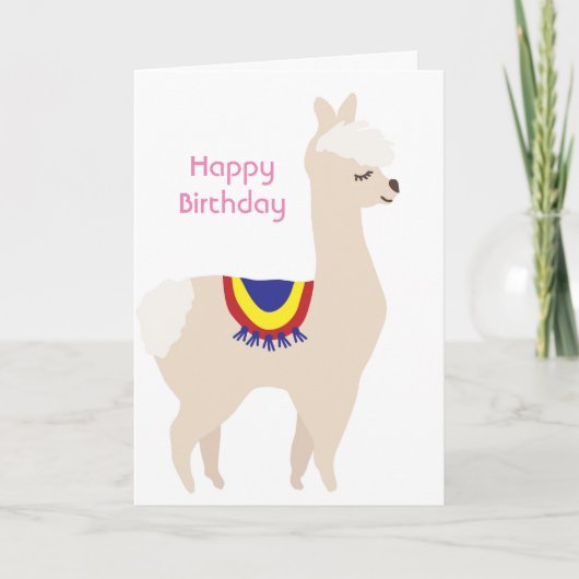 Llama Geburtstag, Geburtstagsballons Karte (Vorderseite)