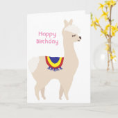 Llama Geburtstag, Geburtstagsballons Karte (Gelbe Blume)
